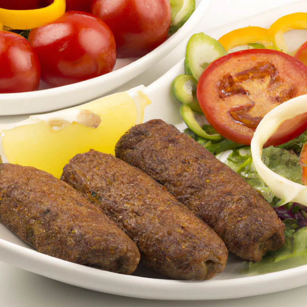 Golden-fried Greek keftedes meatballs served with lemon wedges