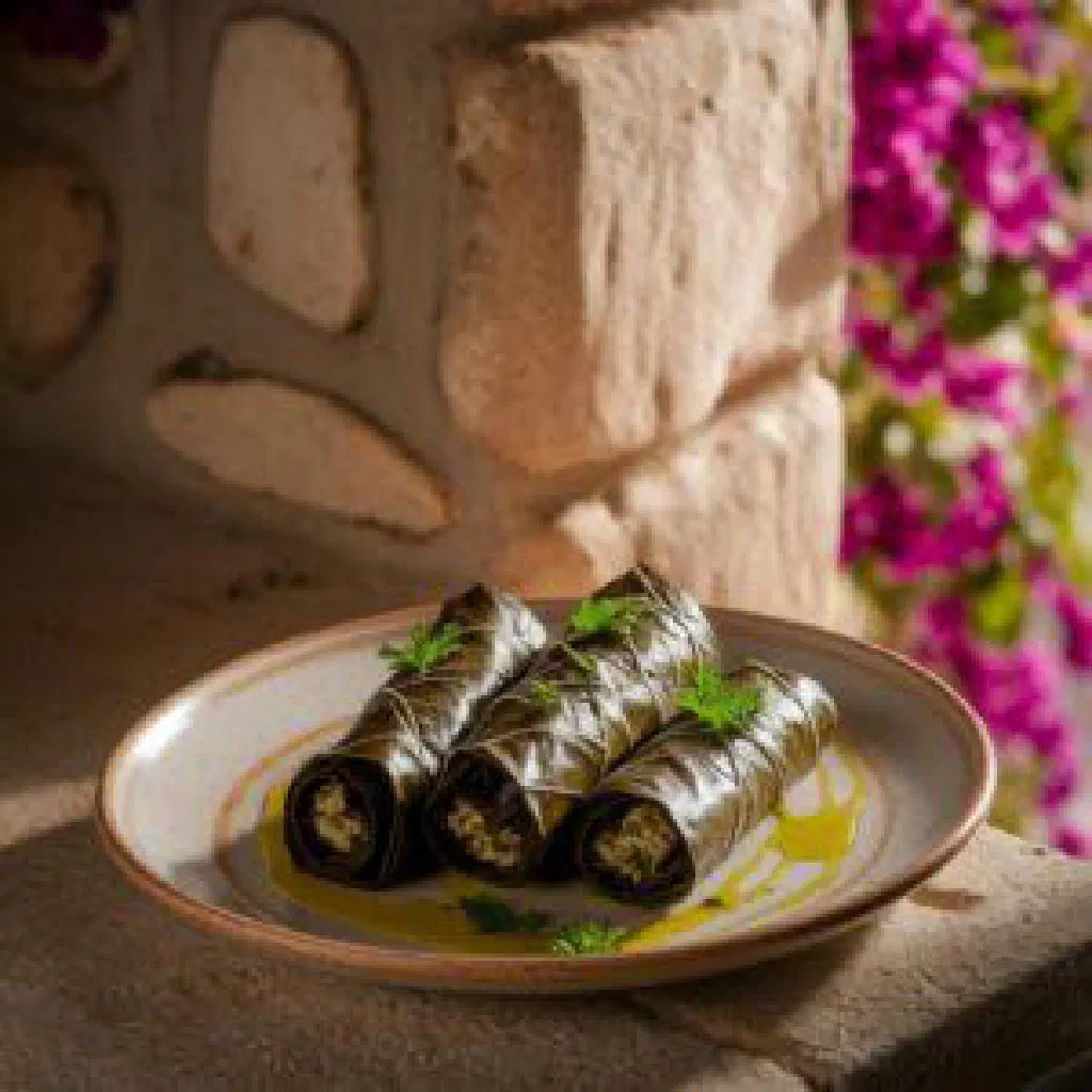 Golden fried Greek striftaria stuffed pastry parcels on a plate