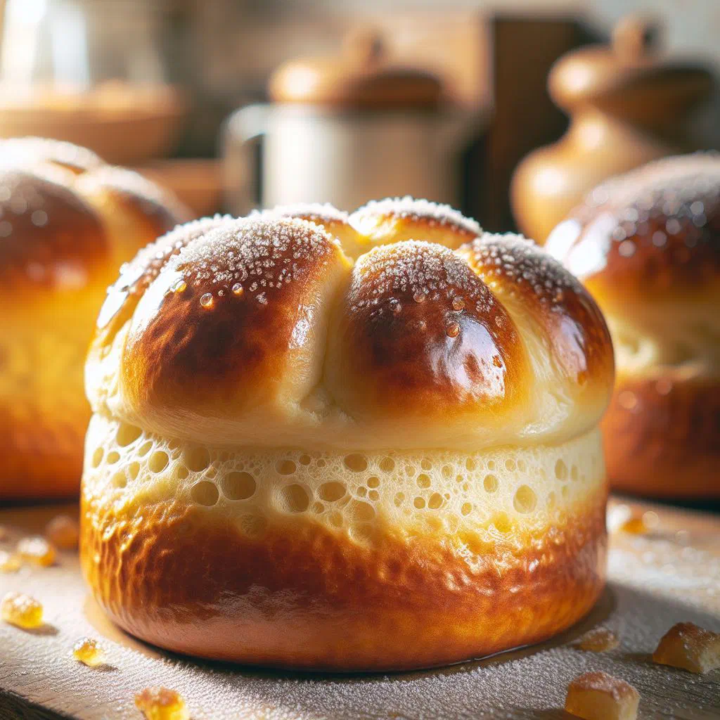 Braided Greek tsoureki sweet bread with a golden crust