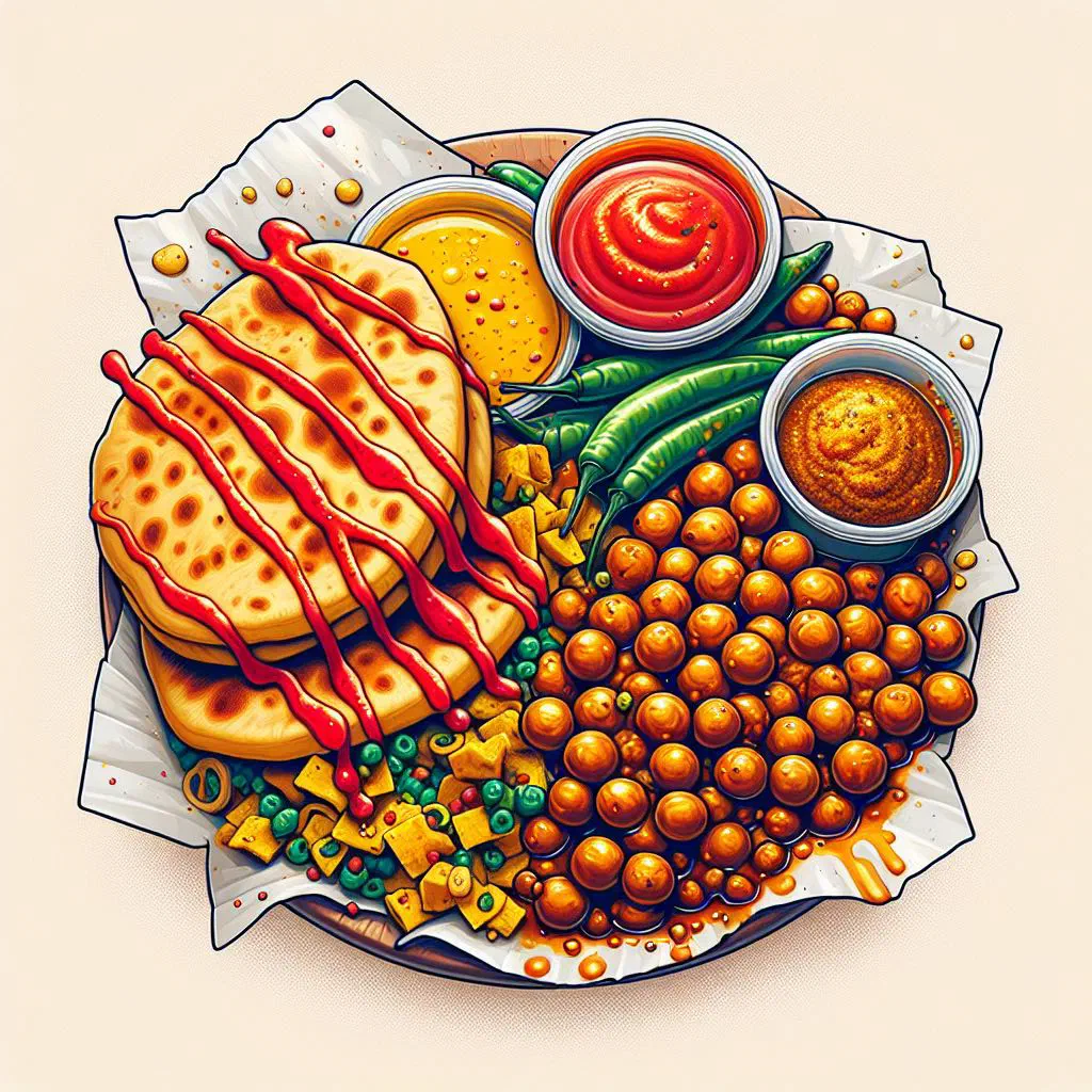 Grenadian doubles with soft fried flatbreads and spiced chickpea filling
