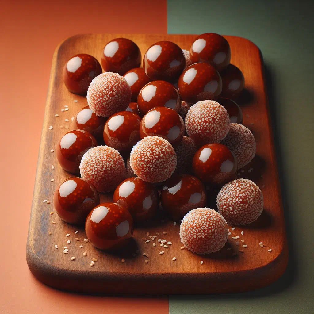 Golden-baked coconut drops cooling on a plate