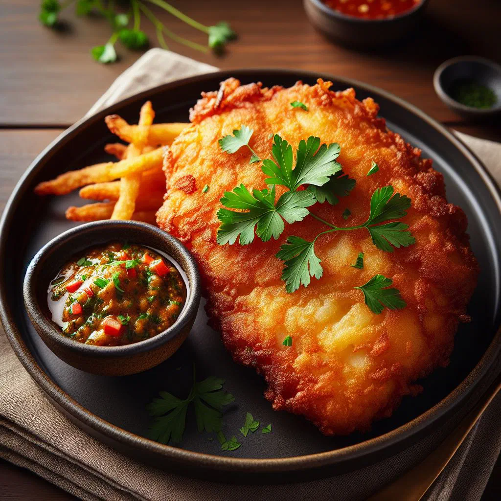 Golden crispy Haitian accra de morue salt cod fritters with lime wedges