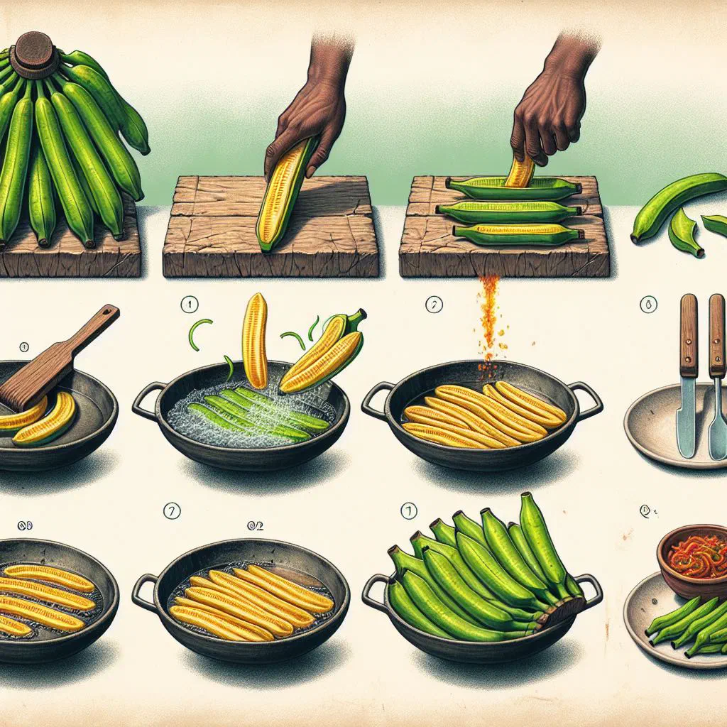 Golden, crispy fried green plantains served on a plate