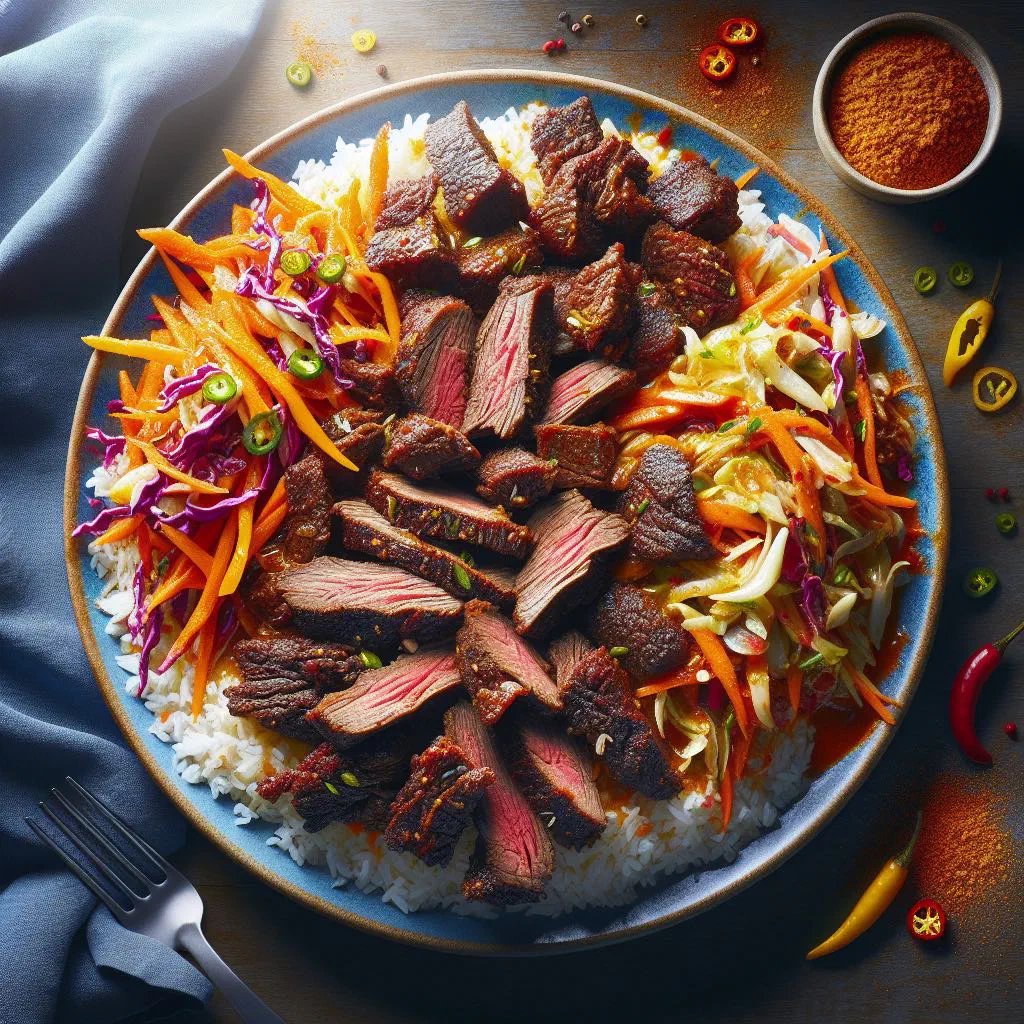 Crispy fried marinated beef pieces served with lime and fresh herbs