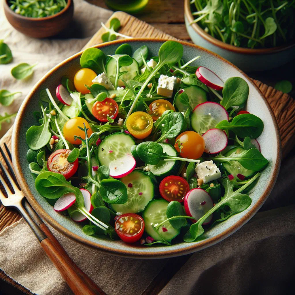 Fresh watercress salad with tomato, onion and a lime dressing