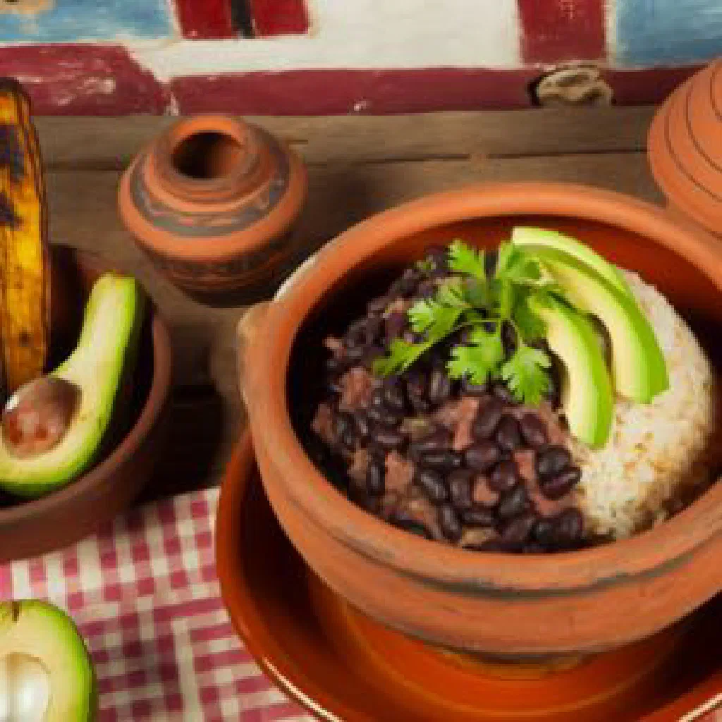 A bowl of Honduran casamiento with rice and black beans