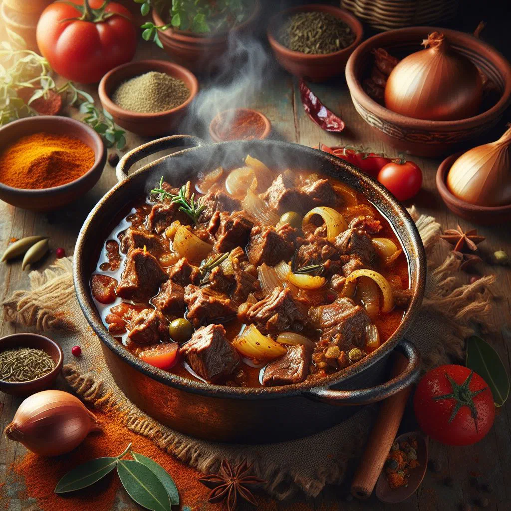 A bowl of Honduran chanfaina with rice, meat and fresh herbs