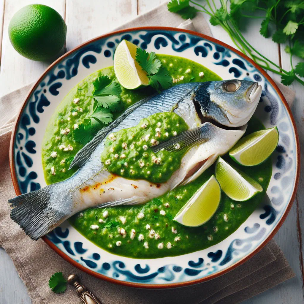 Honduran fish fillets simmered in a fresh green herb and tomato sauce