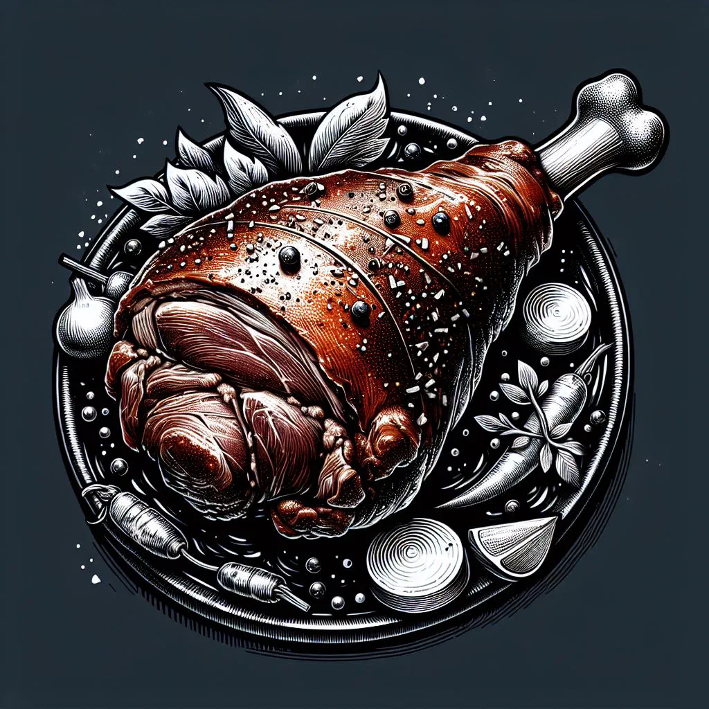 Tender Icelandic leg of lamb braised with herbs and onions