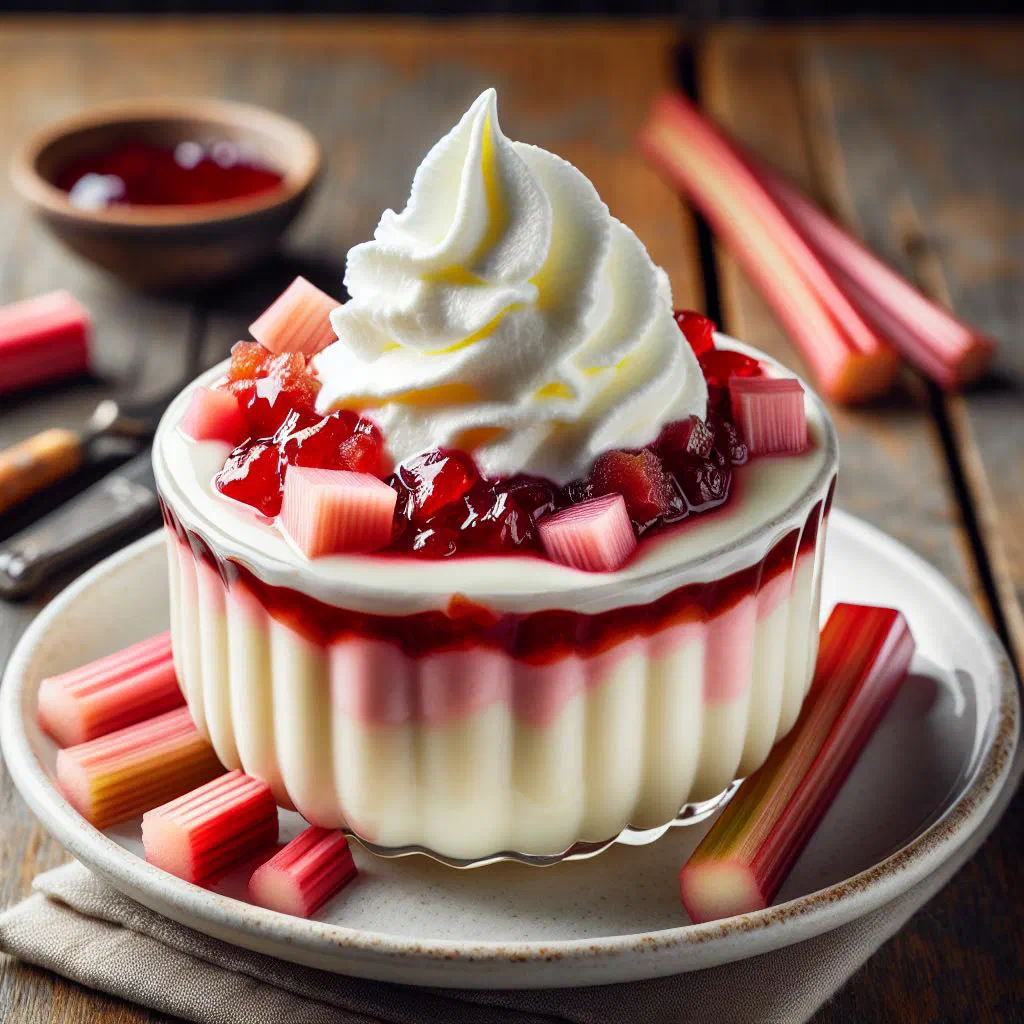 Creamy Icelandic rjómabúðingur in a glass topped with fresh berries