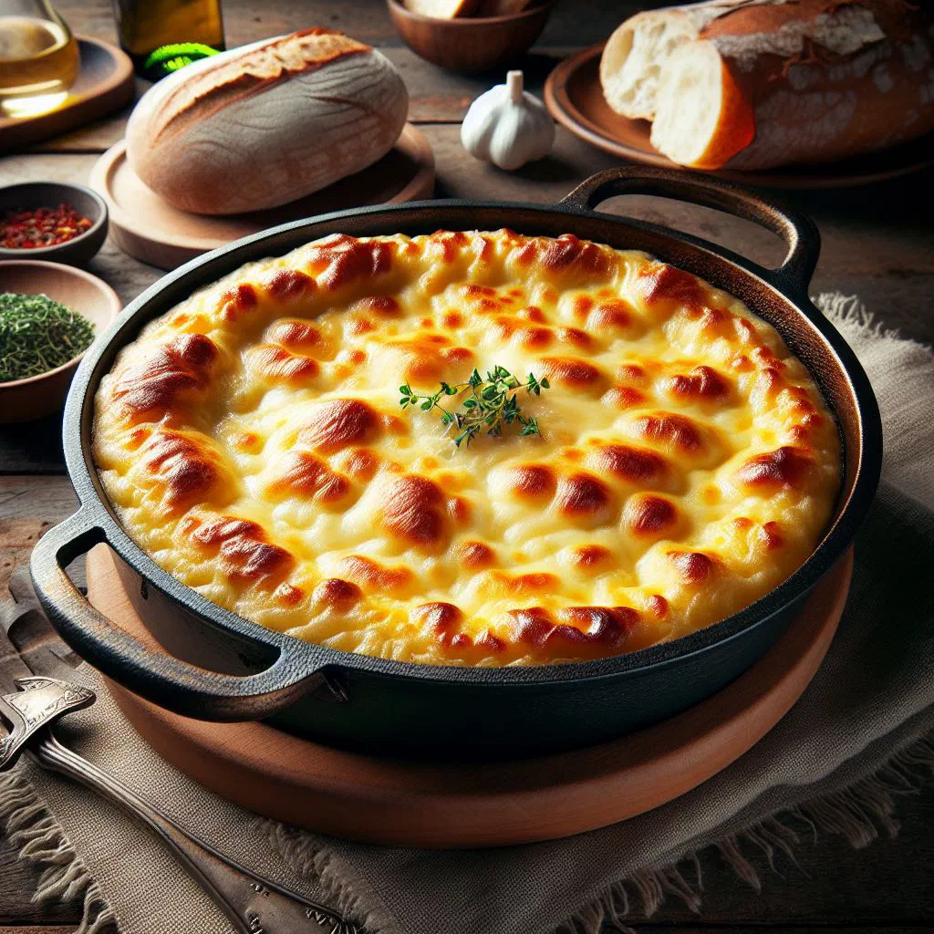 Golden, crisp frico made with melted cheese and potatoes in a pan