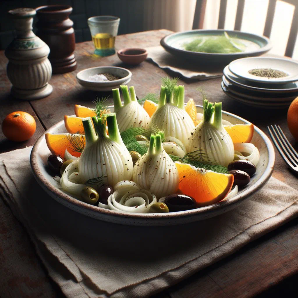 Fennel salad with orange and grapefruit segments and fresh herbs