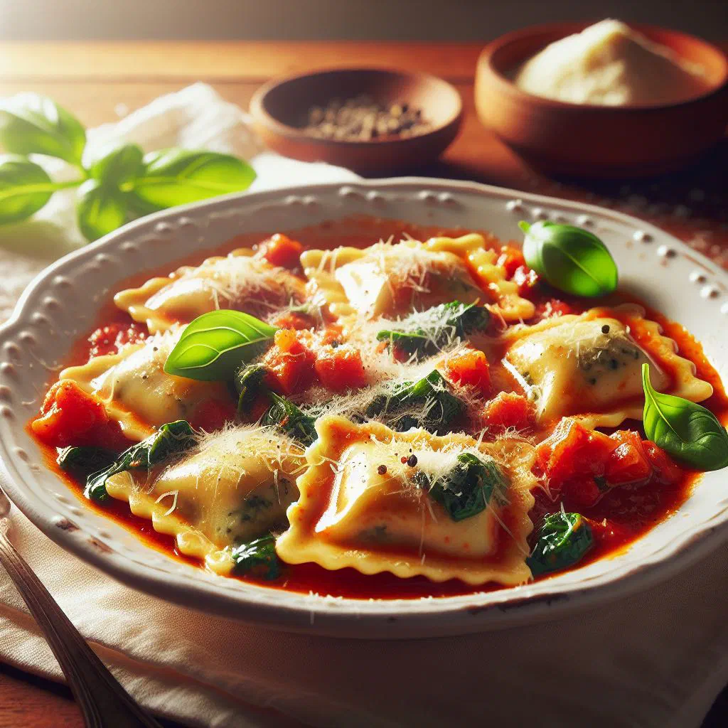Ravioli al burro e salvia tossed in butter and sage with grated parmesan