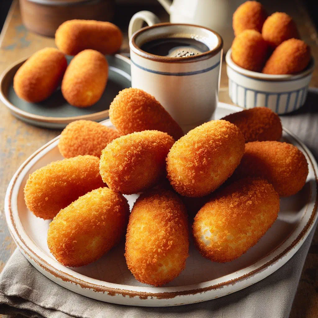 Golden, deep-fried supplì rice croquettes with a molten mozzarella centre
