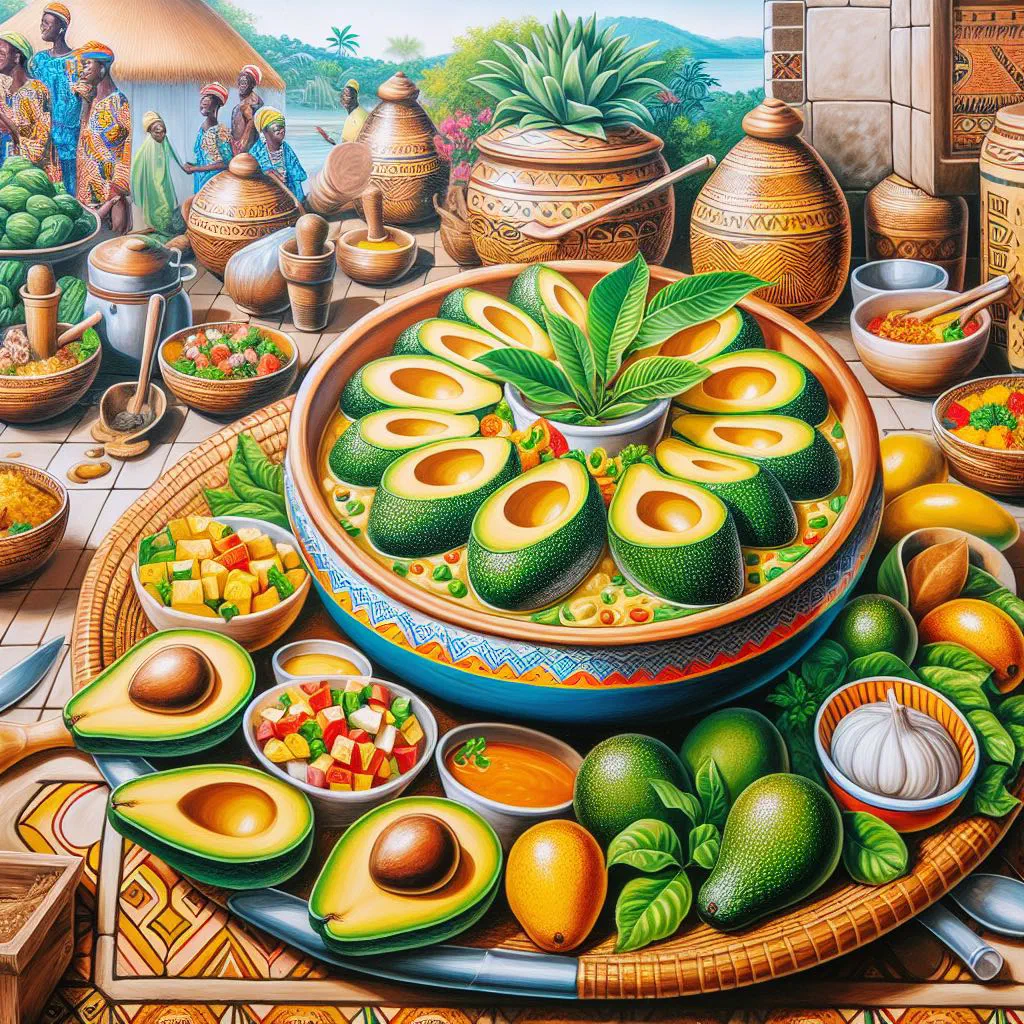 Creamy avocado and fish salad garnished with fresh herbs and lime