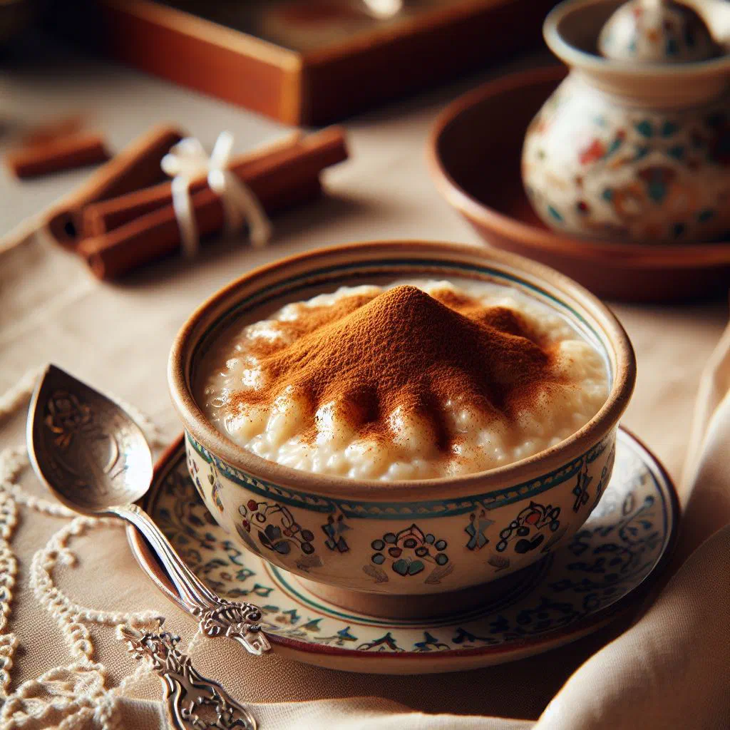 Creamy Jordanian roz bel halib with rice, chicken and fresh parsley