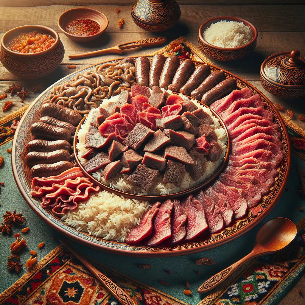 Bowl of tender slow-cooked Zhaya meat with vegetables and fresh bread