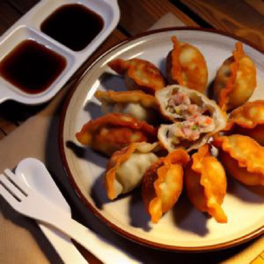 Golden pan-fried Oroom dough parcels with a savoury filling