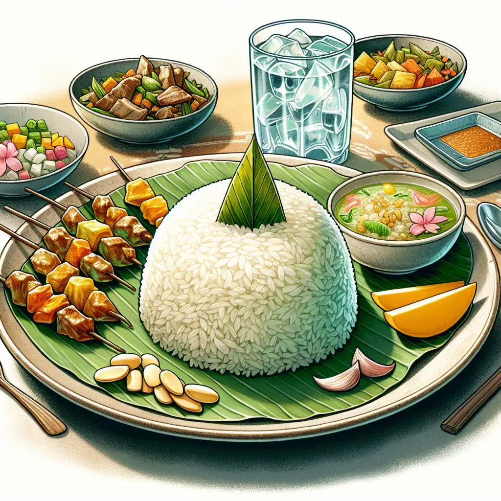 Black sticky rice with coconut milk and fresh tropical fruit