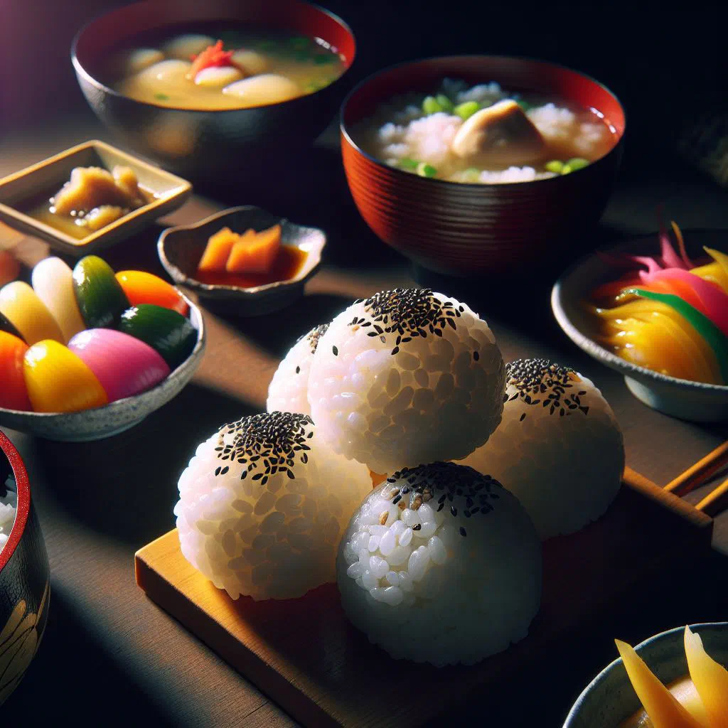 Liberian rice balls served on a plate with peanut sauce
