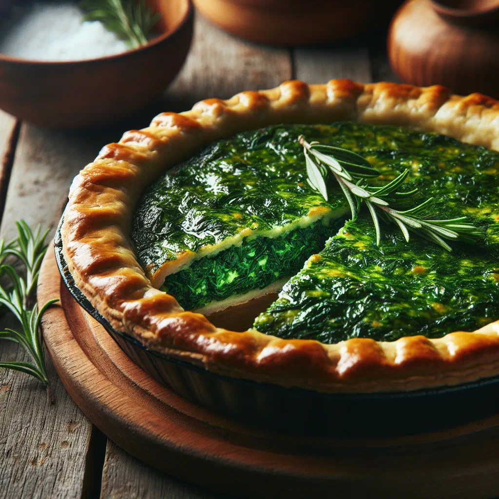 Golden baked Libyan spinach pies with a spiced spinach filling
