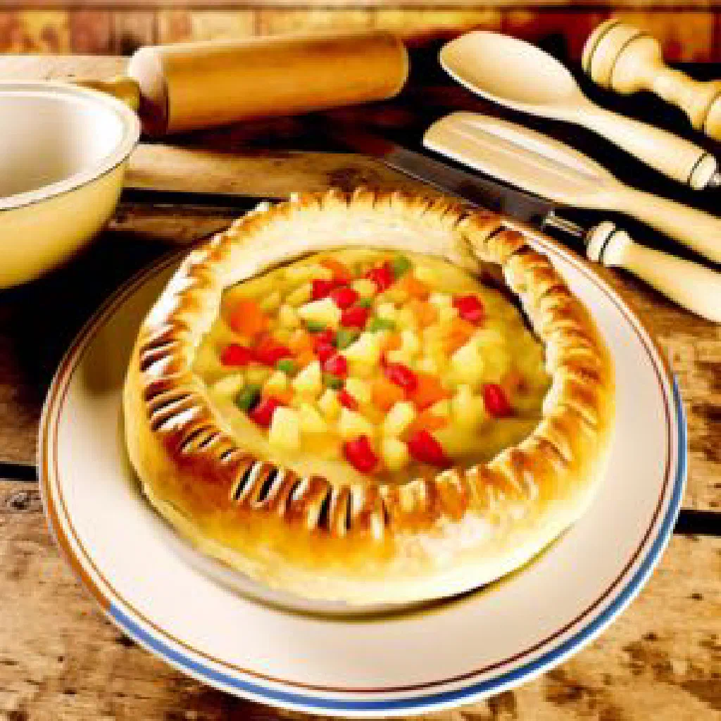 A golden fruit Wähe topped with sliced apples and dusted with icing sugar