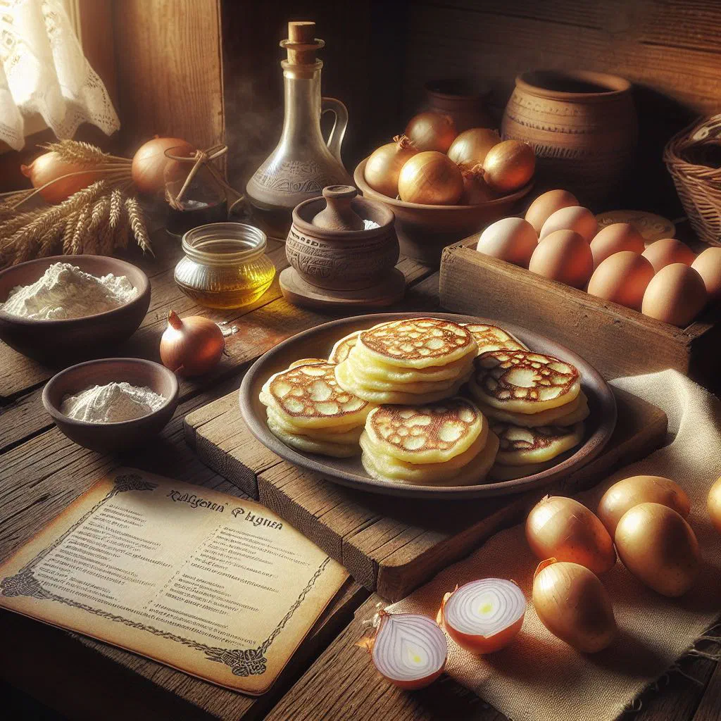 Golden, crispy Lithuanian potato pancakes served with a dollop of soured cream