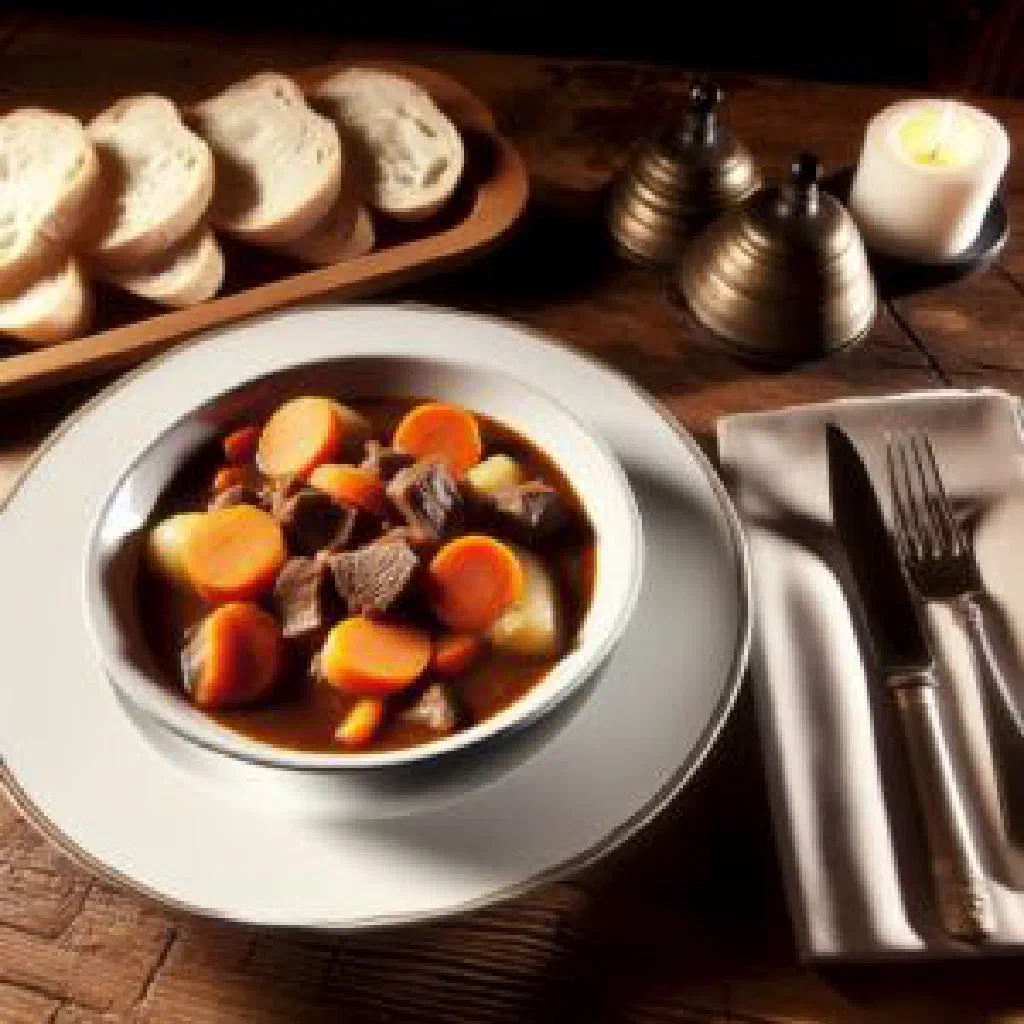 Kabesstier with tender pork, sauerkraut and potatoes in a deep bowl