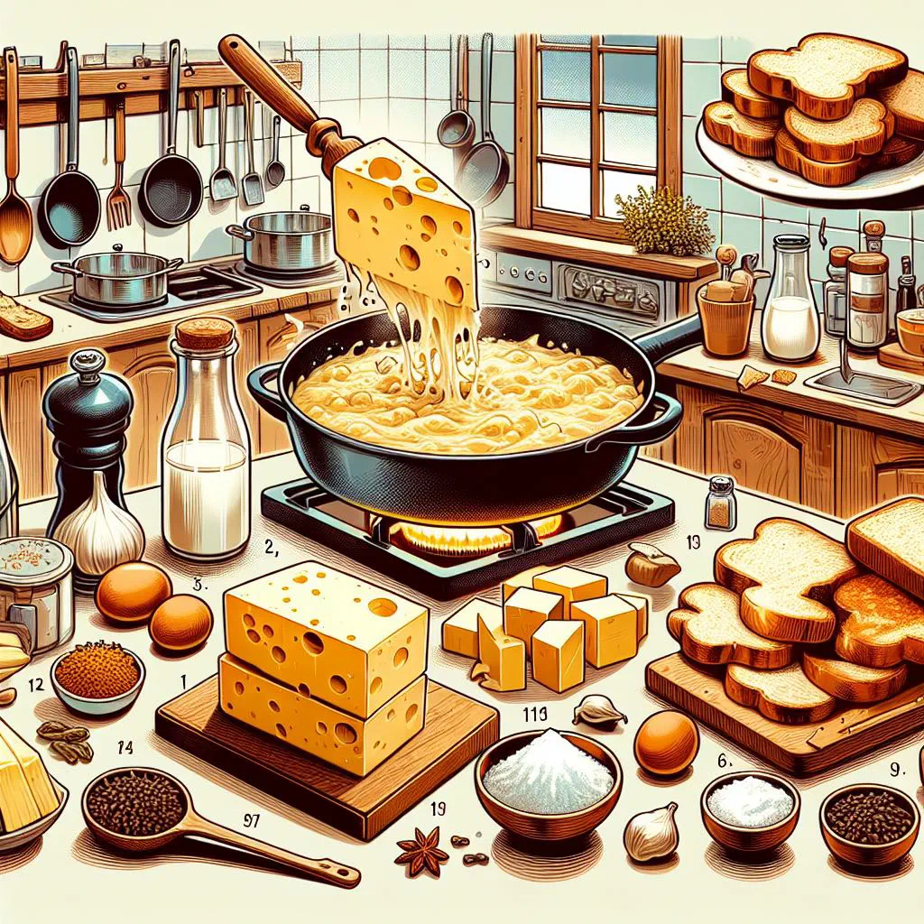 Creamy Luxembourgish cooked cheese in a bowl with fresh herbs and slices of farmhouse bread
