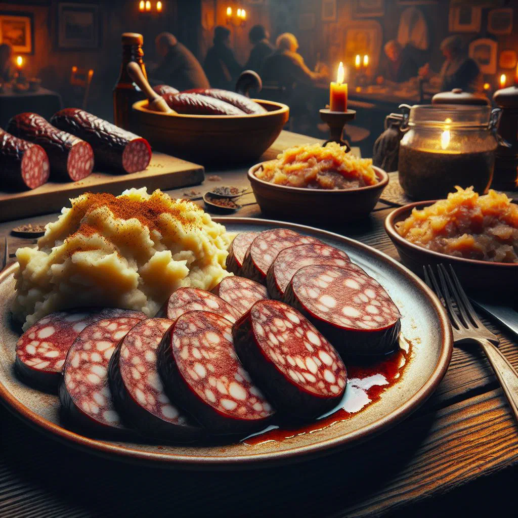 Golden Träipen potato pancakes served with apple sauce