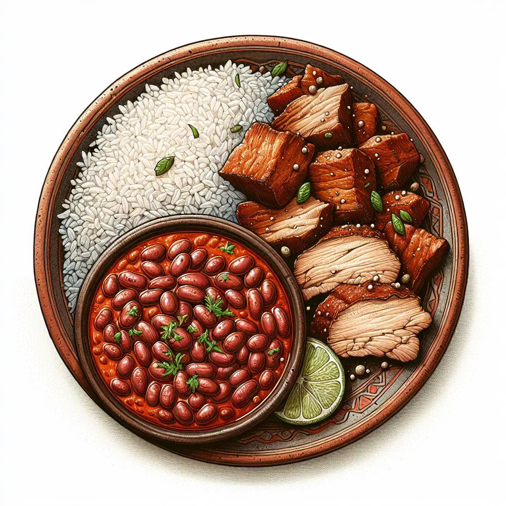 Slow-cooked beef with red beans in a rich, spiced sauce