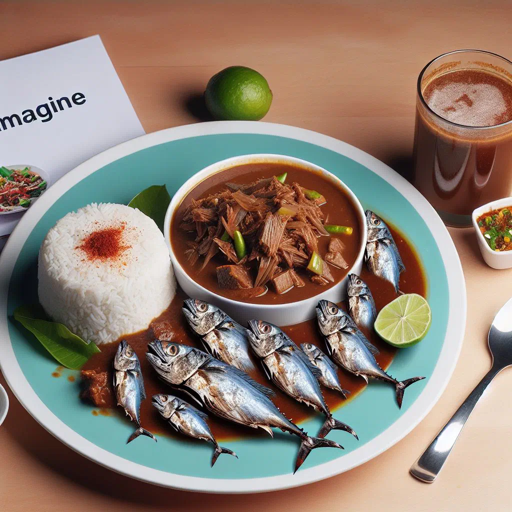 Clear Maldivian tuna broth with coconut and fresh coriander, served with rice