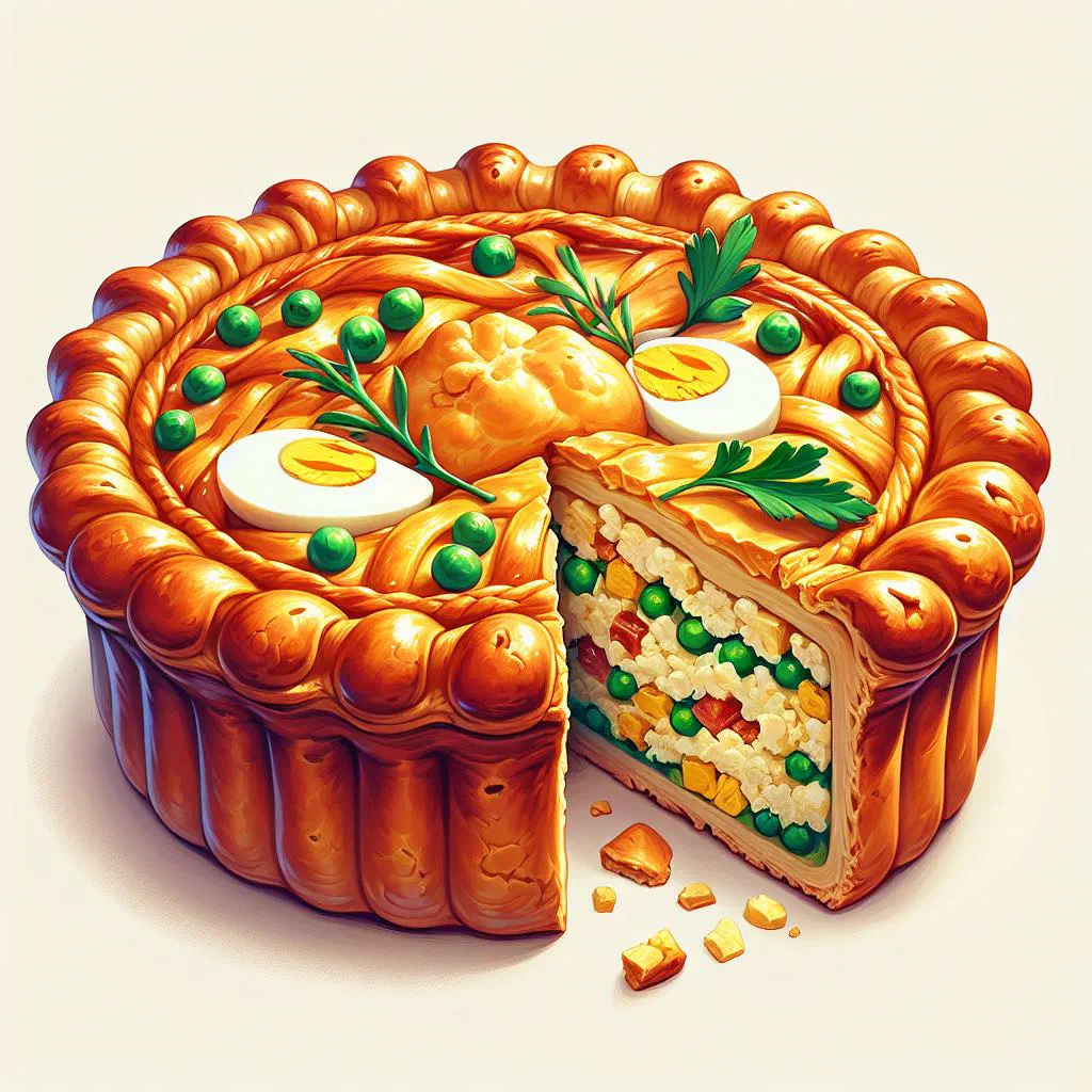 Golden Maltese ricotta pie cut open to show the creamy filling