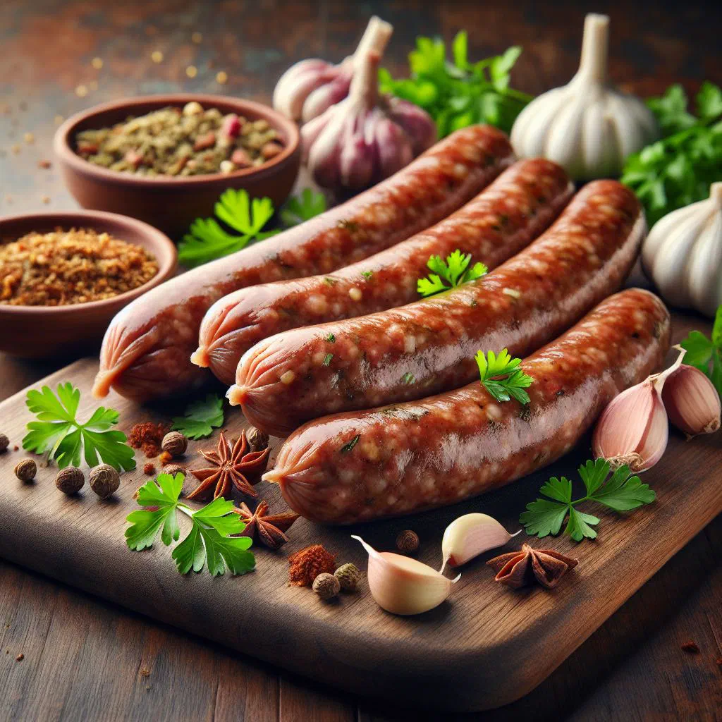 Maltese pumpkin sausage with diced pumpkin and fresh bread