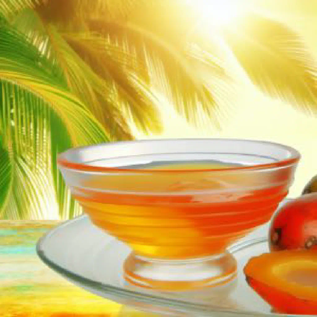 Set pandanus fruit jelly served in small glasses garnished with mint