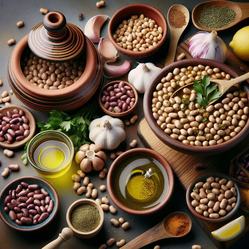 A bowl of creamy Mauritanian bissara pea soup drizzled with olive oil