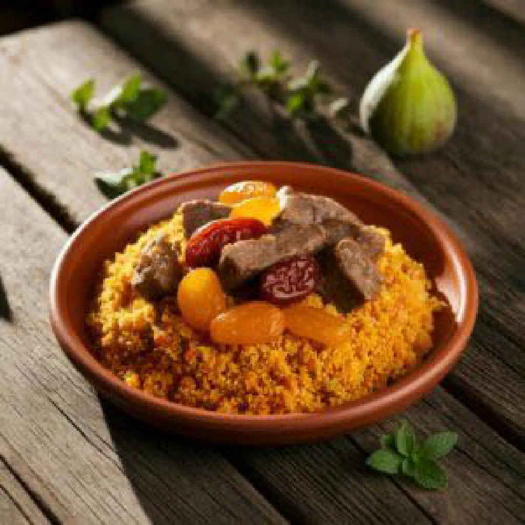 Trid with tender meat served over crispy layered flatbread