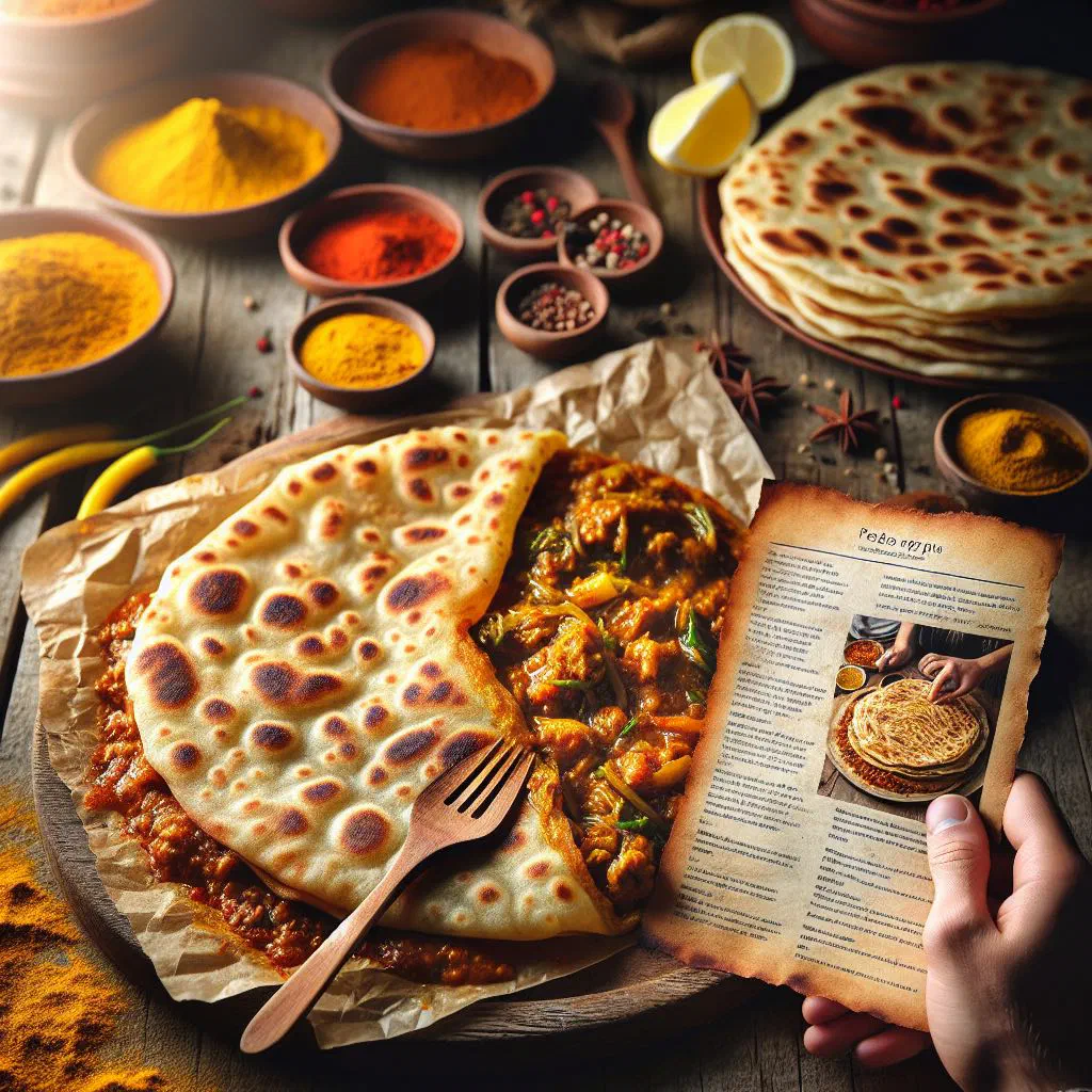 Freshly cooked Mauritian roti flatbreads stacked on a plate