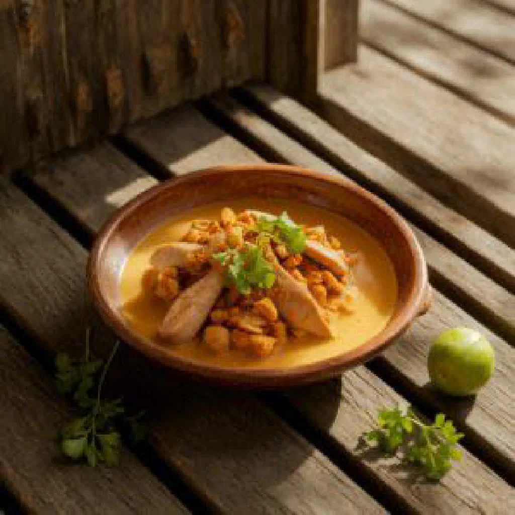Bowl of satini coco, a fresh Mauritian coconut salsa with tomato and chilli
