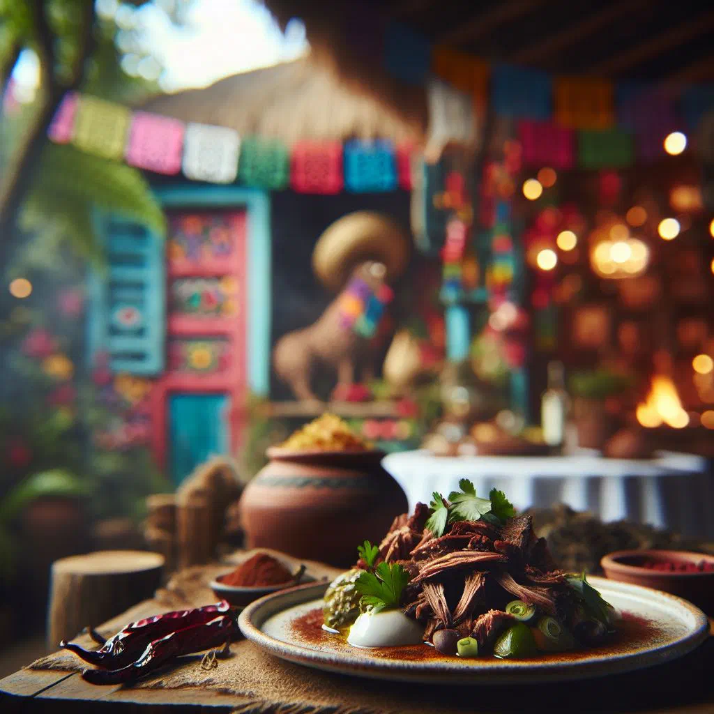 Slow-cooked shredded lamb barbacoa served with warm tortillas and salsa
