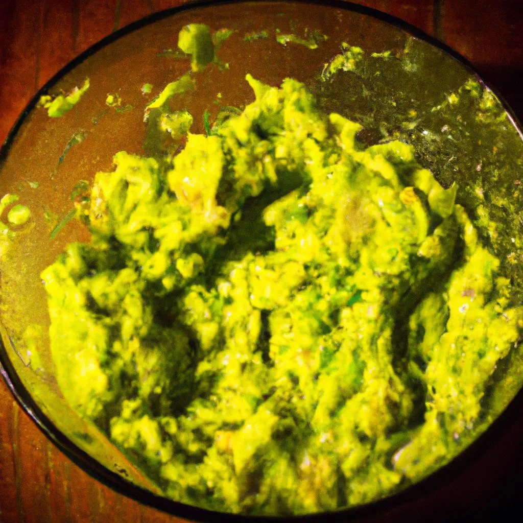 Bowl of fresh green guacamole with avocado, tomato and lime