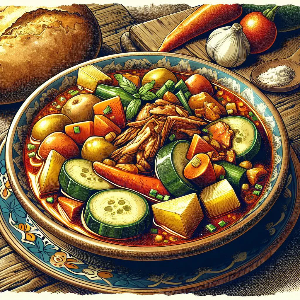 Bowl of tesmole, a hearty Mexican soup with chillies, sweetcorn and tender meat