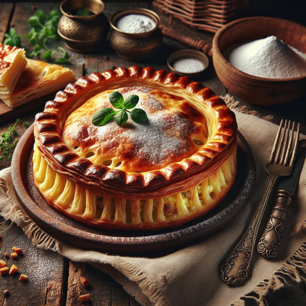 Golden pan-fried Moldovan cheese pastries stacked on a plate