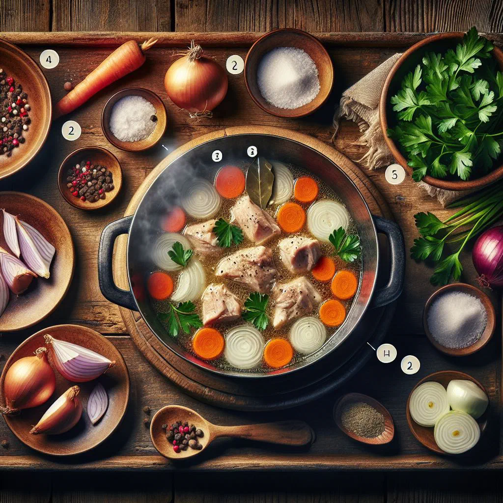 Bowl of Moldovan chicken soup with vegetables and fresh parsley