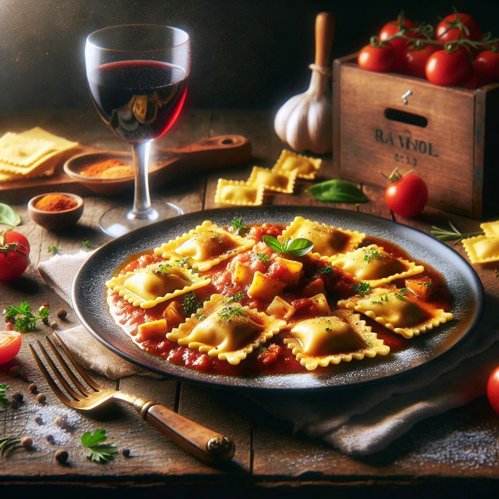 Ravioli Niçois with fresh herbs, olive oil and grated Parmesan
