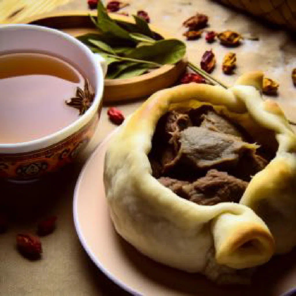 Golden pan-fried Orom dumplings on a plate