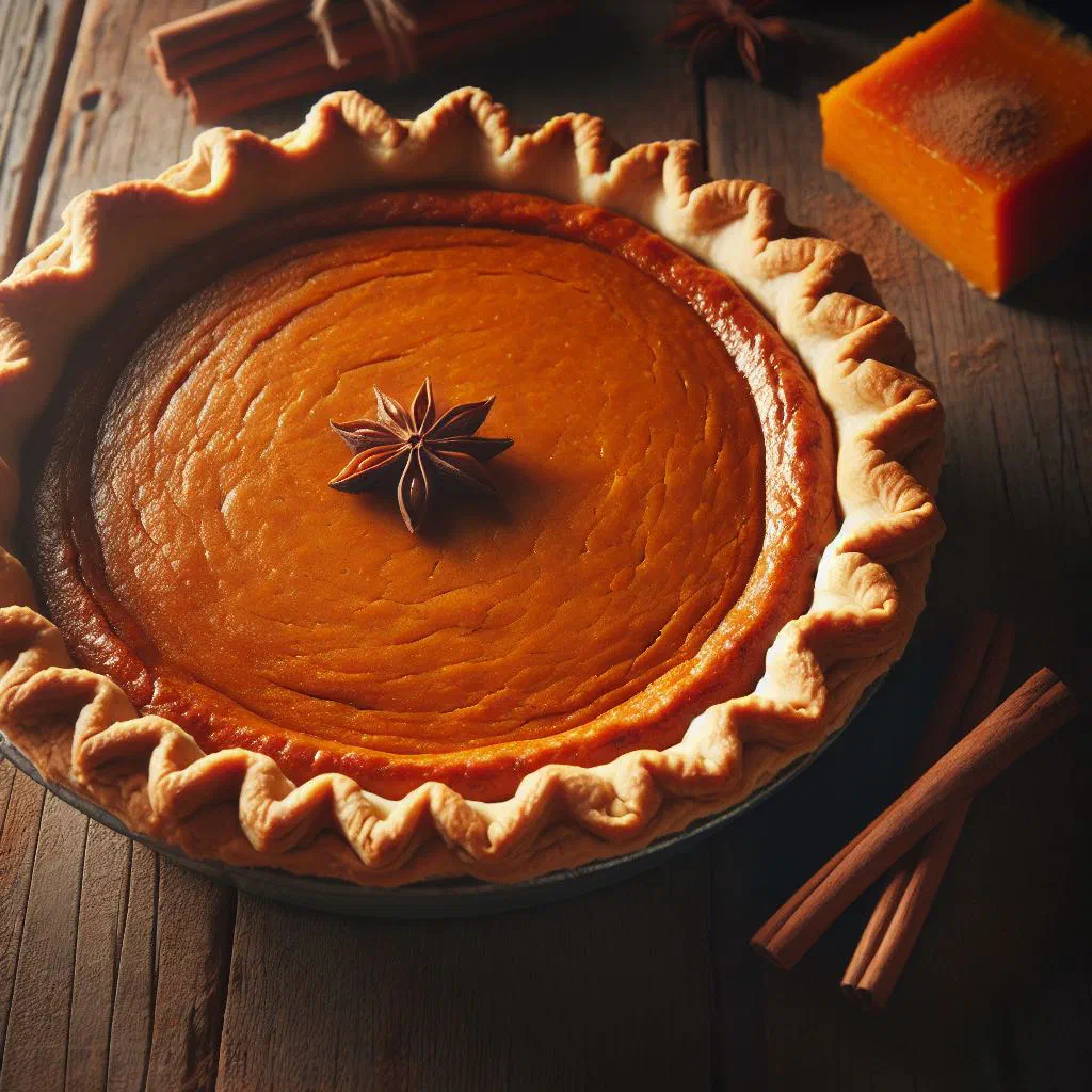Golden slices of Montenegrin pumpkin filo pie dusted with icing sugar
