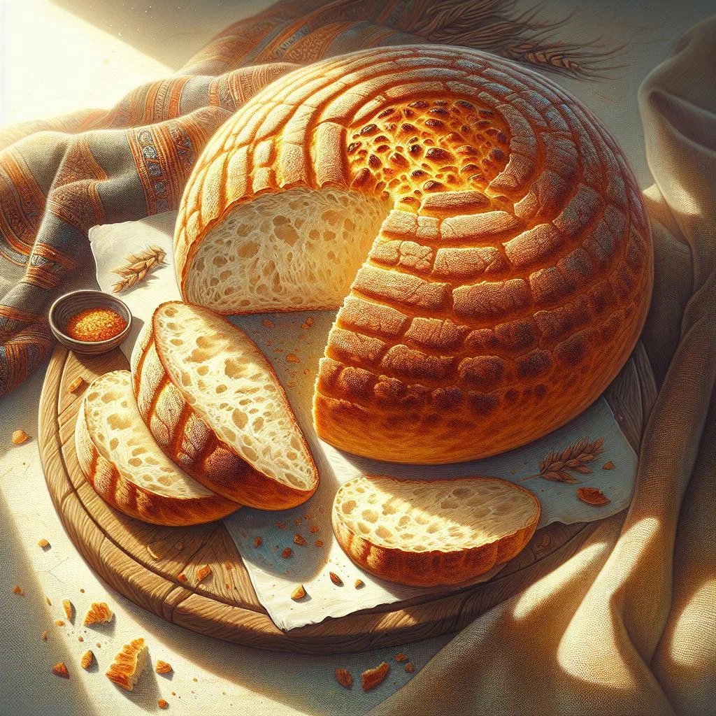 Round loaves of Moroccan khobz bread with a golden crust