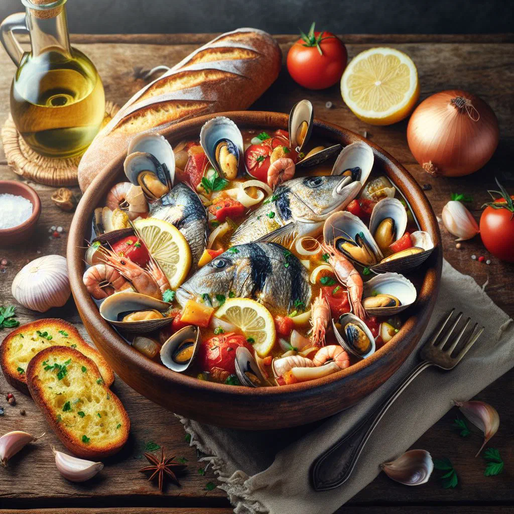 Mozambican caldeirada de peixe fish stew garnished with fresh coriander