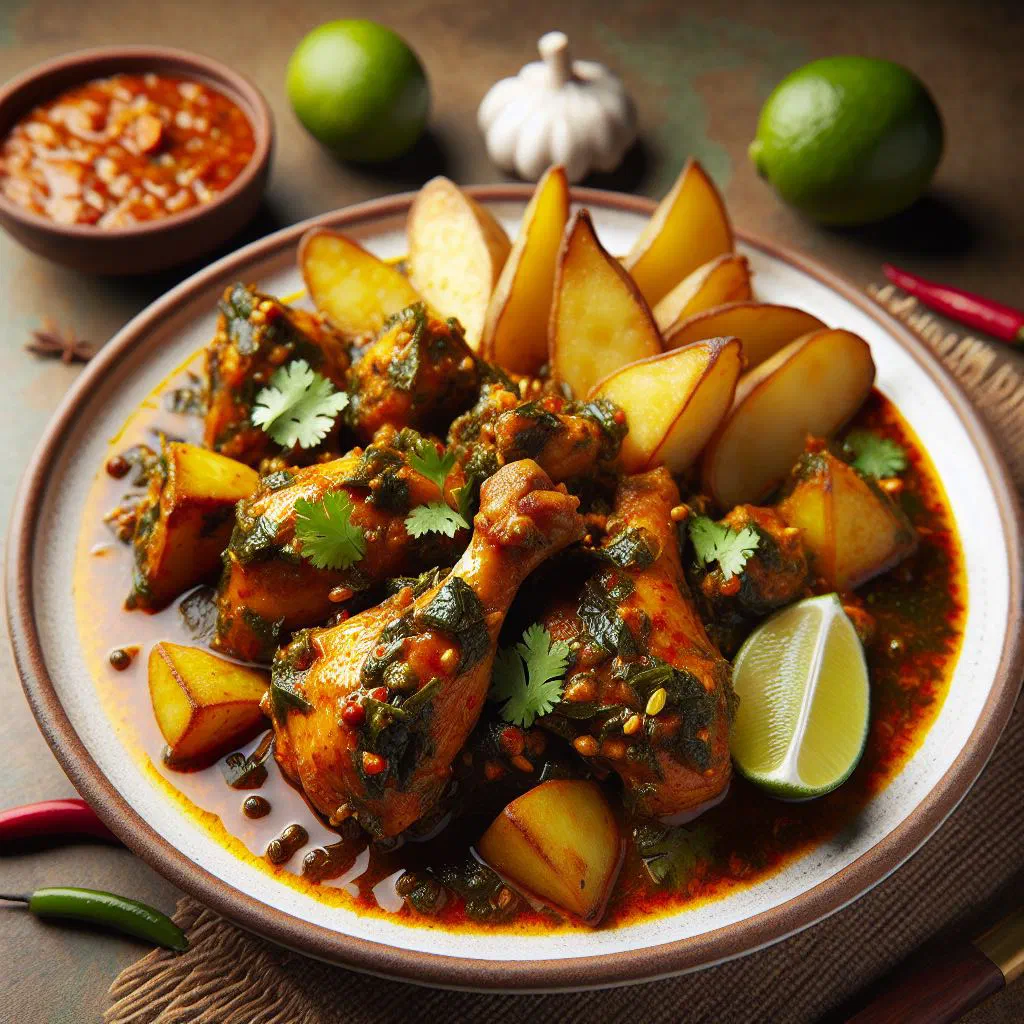 Grilled marinated chicken pieces garnished with fresh coriander